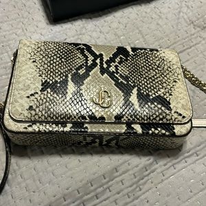 Jimmy Choo snakeskin print bag. Mint condition. Comes with box and dust bag.